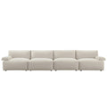 Carlyle Beige Cotton Blend Modular Sofa, 4-Piece
