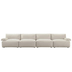 Carlyle Beige Cotton Blend Modular Sofa, 4-Piece