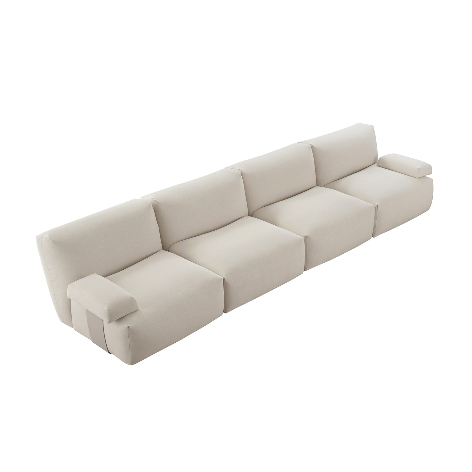 Carlyle Beige Cotton Blend Modular Sofa, 4-Piece