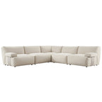 Carlyle Beige Cotton Blend Modular Sofa, Large Corner Set