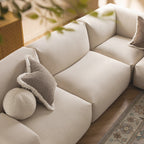 Carlyle Beige Cotton Blend Modular Sofa, Large Corner Set