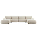 Carlyle Beige Cotton Blend Modular Sofa, 6-Piece U-Shape Set
