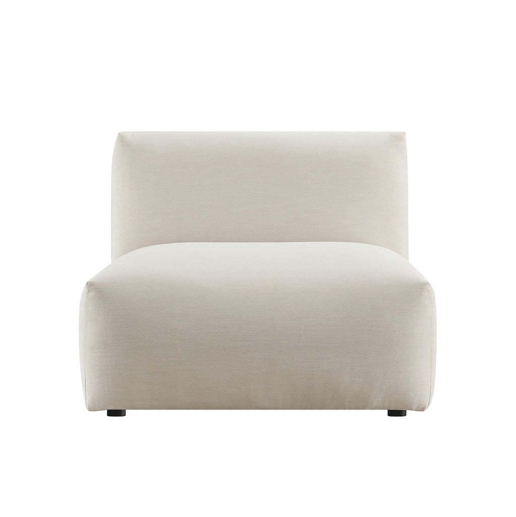 Carlyle Beige Cotton Blend Modular Sofa, Armless Seat
