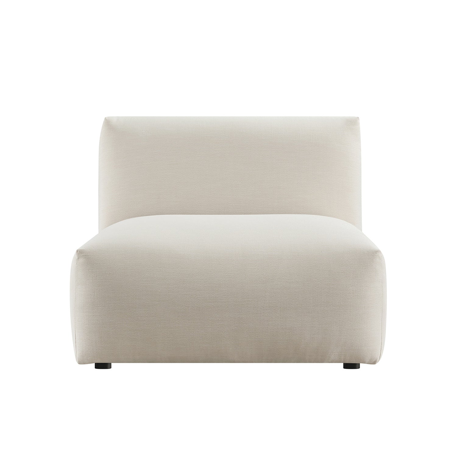 Carlyle Beige Cotton Blend Modular Sofa, Armless Seat