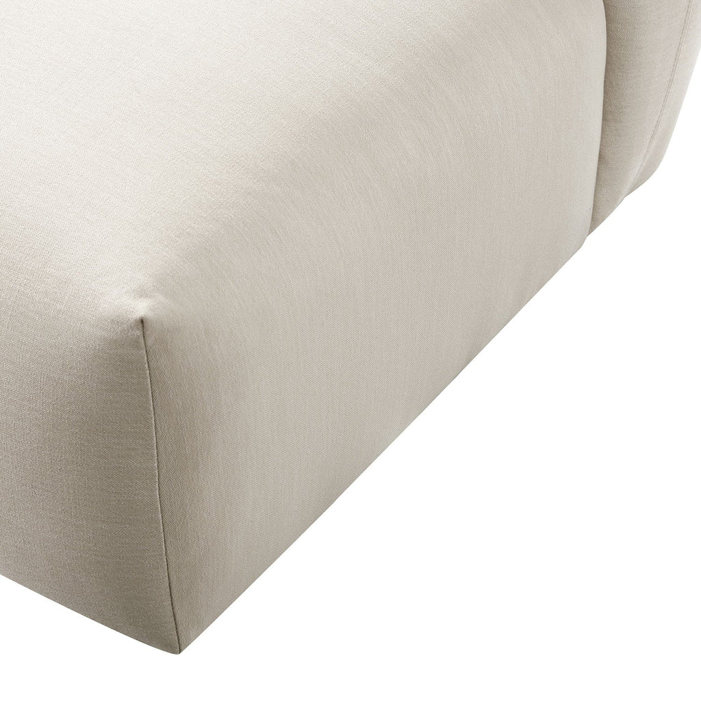 Carlyle Beige Cotton Blend Modular Sofa, Armless Seat