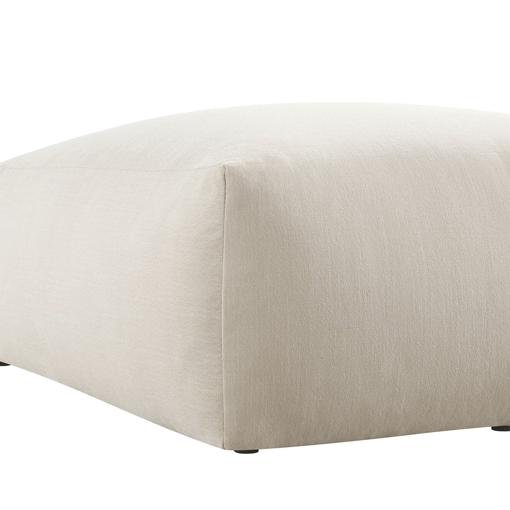 Carlyle Beige Cotton Blend Modular Sofa, Stool