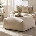 Carlyle Beige Cotton Blend Modular Sofa, Stool