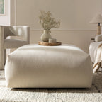 Carlyle Beige Cotton Blend Modular Sofa, Stool