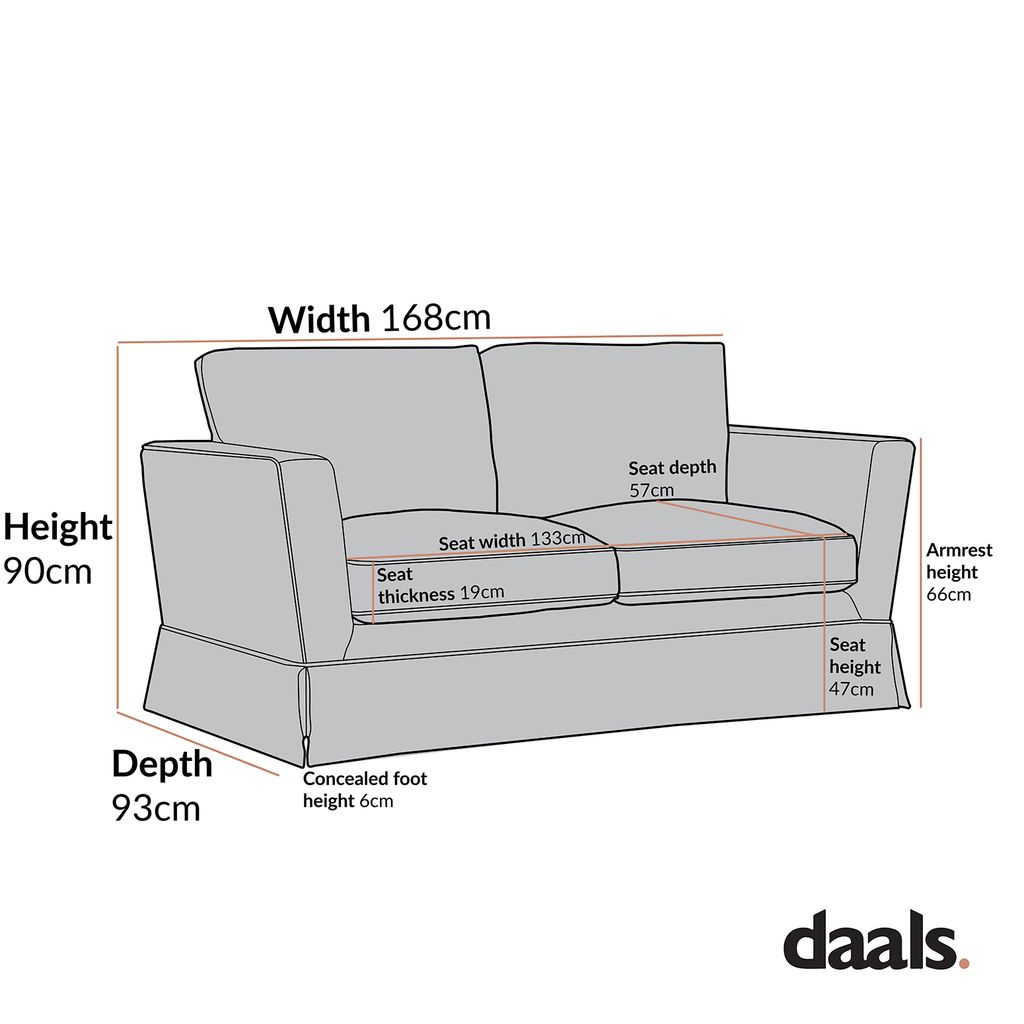 Fitz Skirted 2-Seater Sofa, Sage Striped Linen Blend