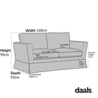 Fitz Skirted 2-Seater Sofa, Sage Striped Linen Blend