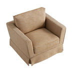 Fitz Skirted Armchair, Apricot Linen Blend
