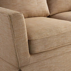Fitz Skirted 2-Seater Sofa, Apricot Linen Blend