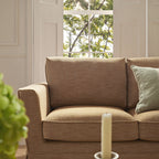 Fitz Skirted 2-Seater Sofa, Apricot Linen Blend