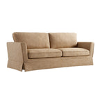 Fitz Skirted Large 3-Seater Sofa, Apricot Linen Blend