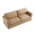 Fitz Skirted Large 3-Seater Sofa, Apricot Linen Blend