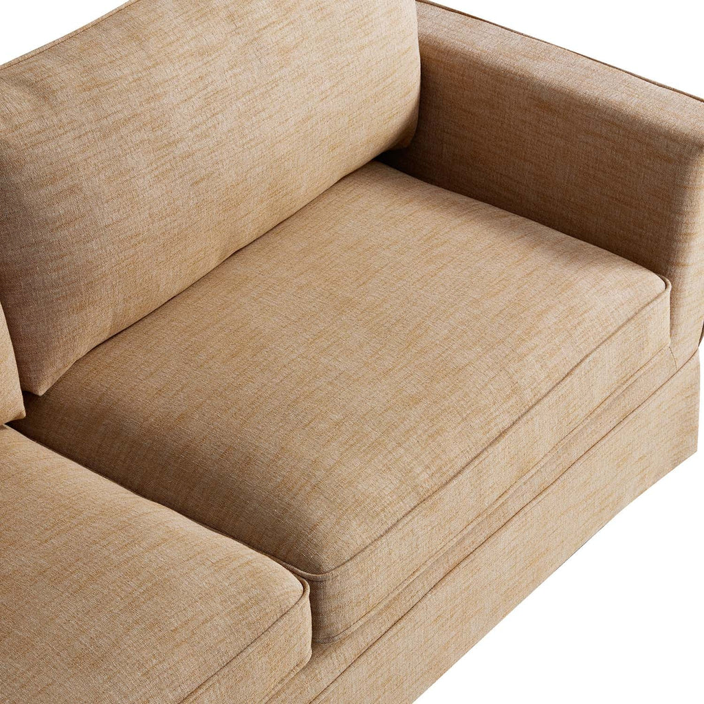 Fitz Skirted Large 3-Seater Sofa, Apricot Linen Blend