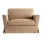 Fitz Skirted Loveseat, Apricot Linen Blend