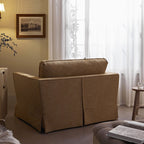 Fitz Skirted Loveseat, Apricot Linen Blend