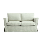 Fitz Skirted 2-Seater Sofa, Sage Striped Linen Blend