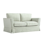 Fitz Skirted 2-Seater Sofa, Sage Striped Linen Blend