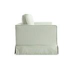 Fitz Skirted 2-Seater Sofa, Sage Striped Linen Blend