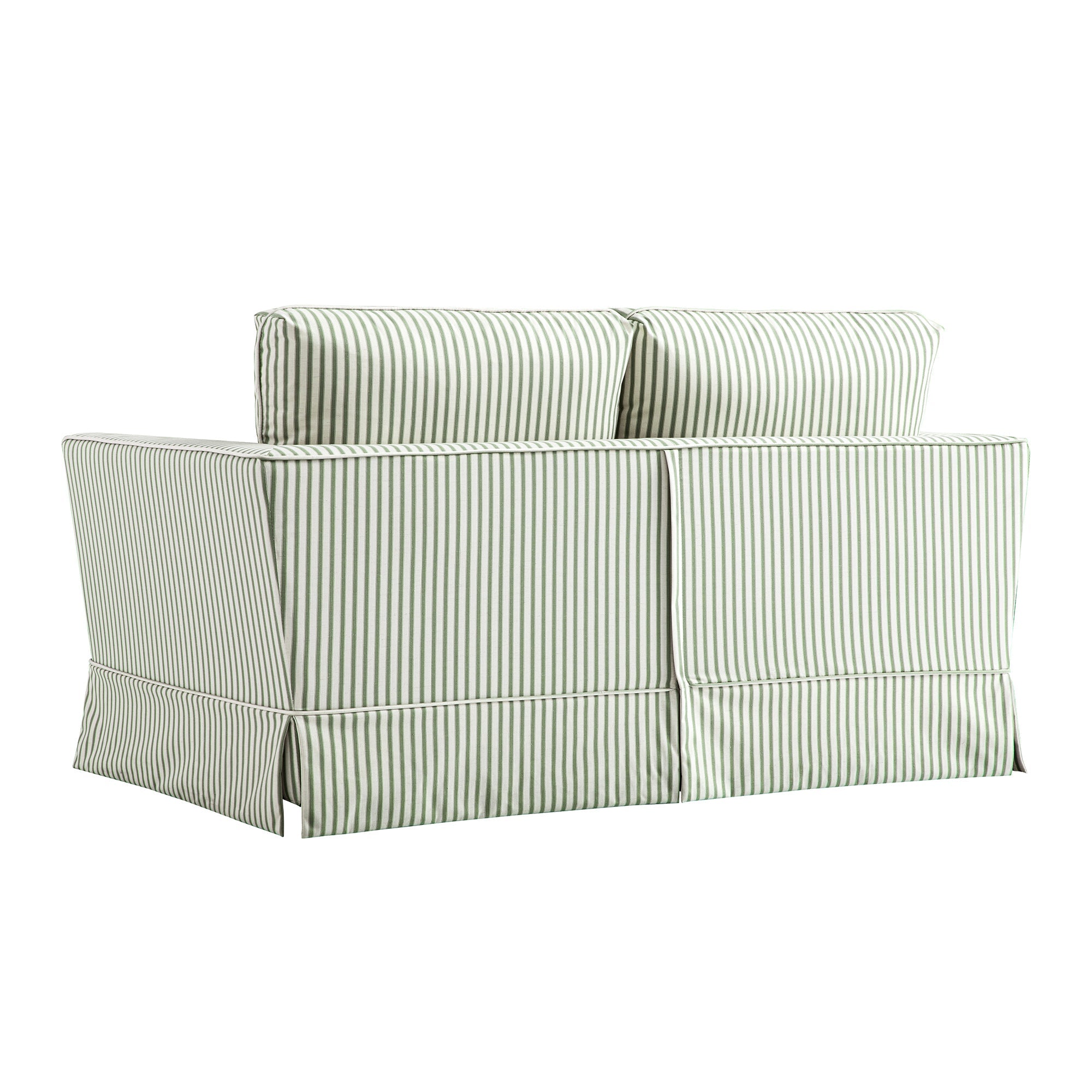 Fitz Skirted 2-Seater Sofa, Sage Striped Linen Blend