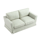 Fitz Skirted 2-Seater Sofa, Sage Striped Linen Blend