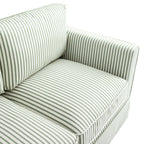 Fitz Skirted 2-Seater Sofa, Sage Striped Linen Blend
