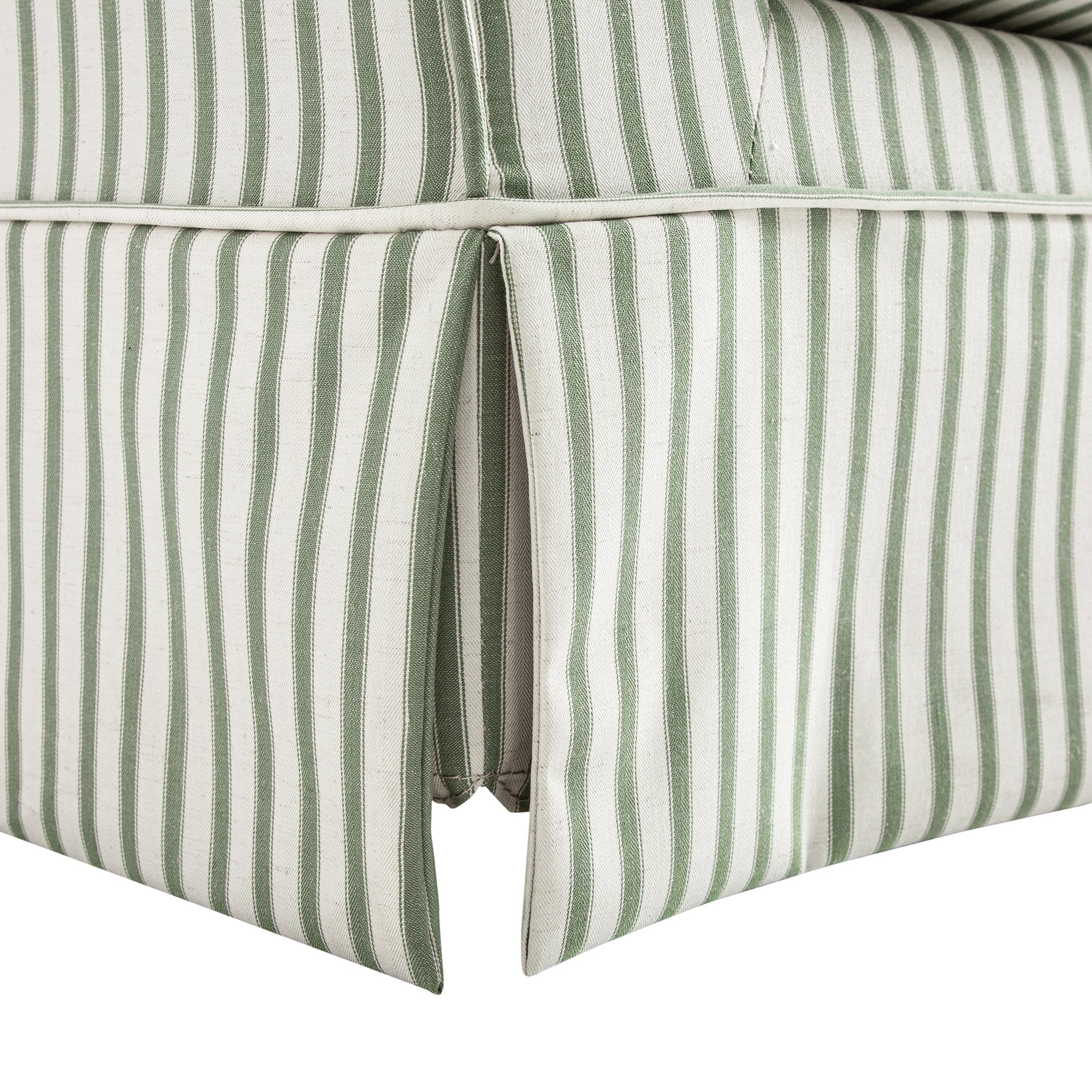 Fitz Skirted 2-Seater Sofa, Sage Striped Linen Blend