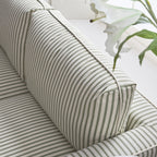 Fitz Skirted 2-Seater Sofa, Sage Striped Linen Blend