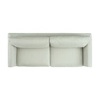 Fitz Skirted Large 3-Seater Sofa, Sage Striped Linen Blend