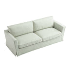 Fitz Skirted Large 3-Seater Sofa, Sage Striped Linen Blend