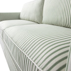 Fitz Skirted Large 3-Seater Sofa, Sage Striped Linen Blend