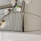 Fitz Skirted Loveseat, Sage Striped Linen Blend