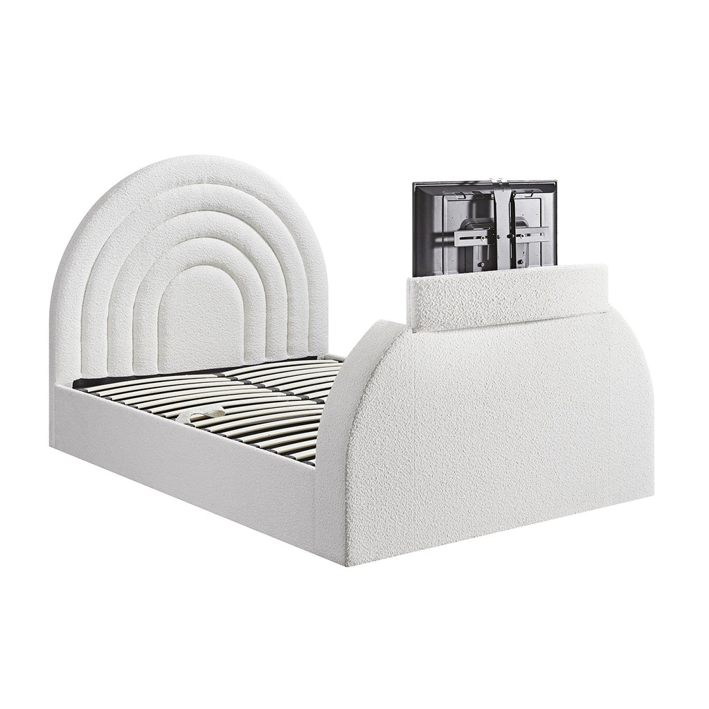 Archer White Boucle Ottoman TV Bed