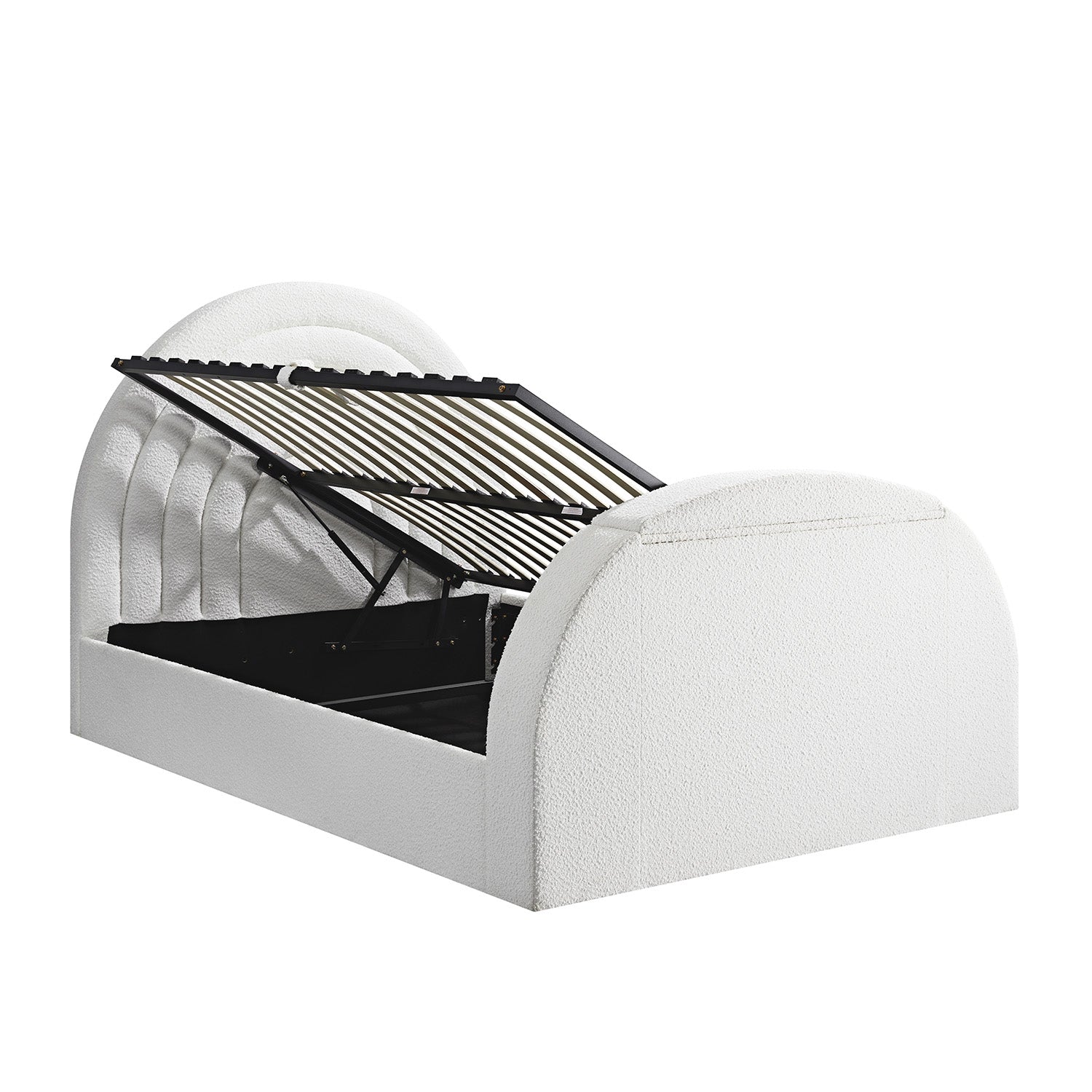 Archer White Boucle Ottoman TV Bed