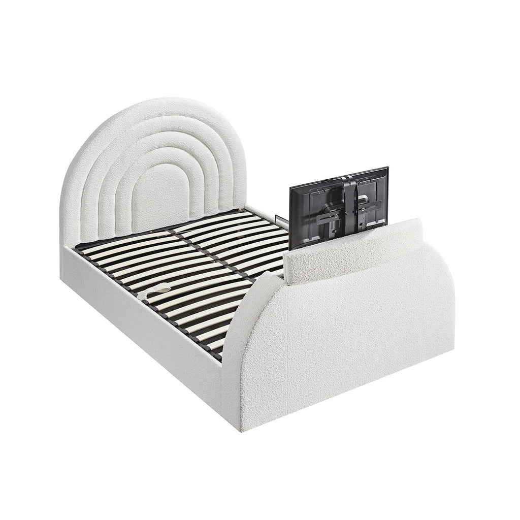 Archer White Boucle Ottoman TV Bed