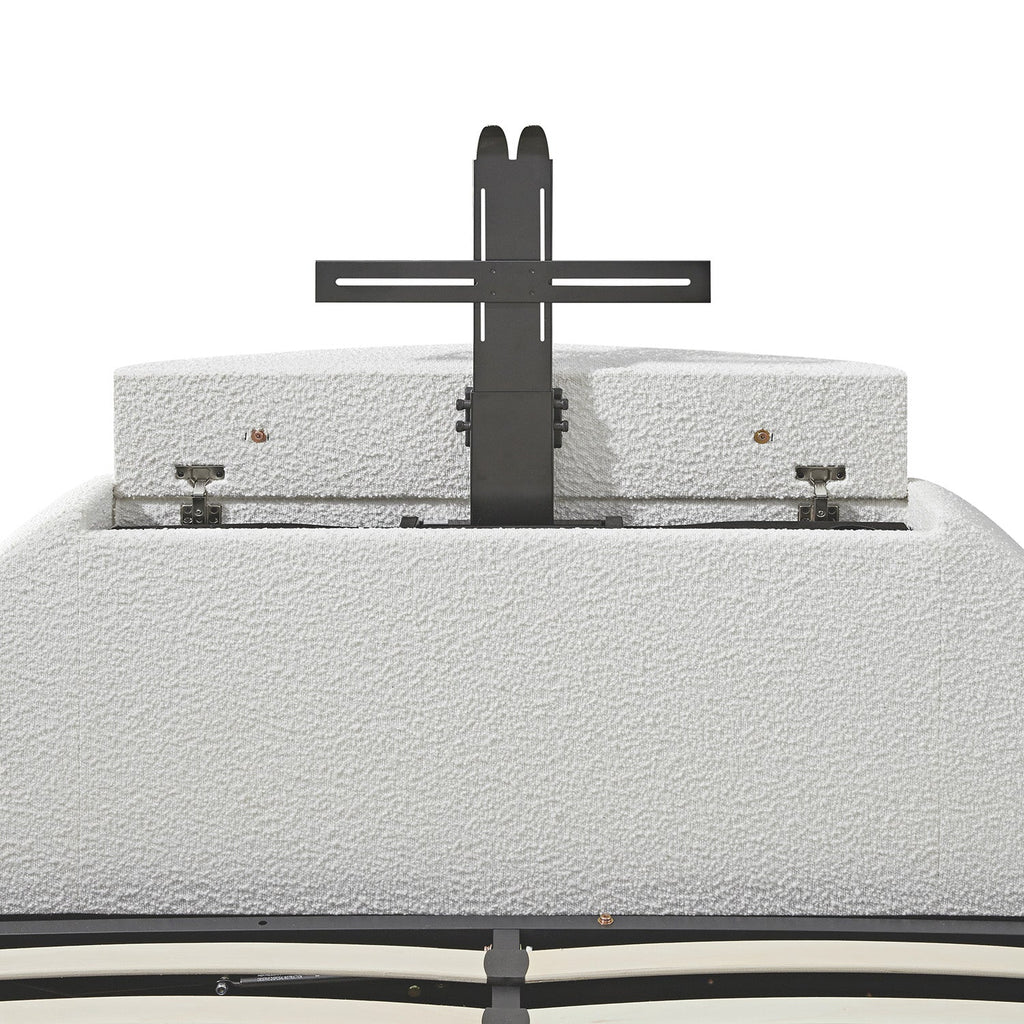 Archer White Boucle Ottoman TV Bed