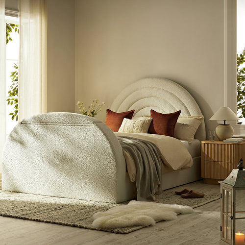 Archer White Boucle Ottoman TV Bed