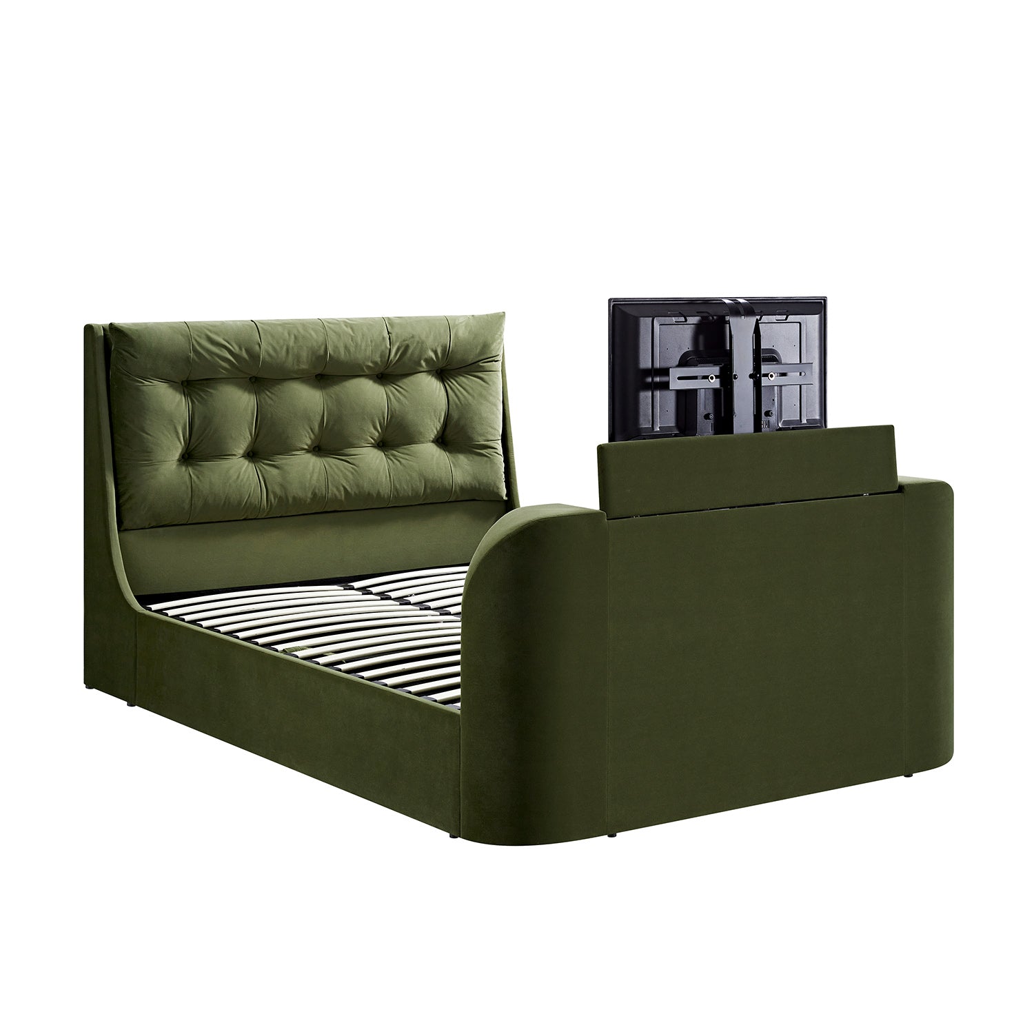 Hadley Moss Green Velvet Ottoman TV Bed