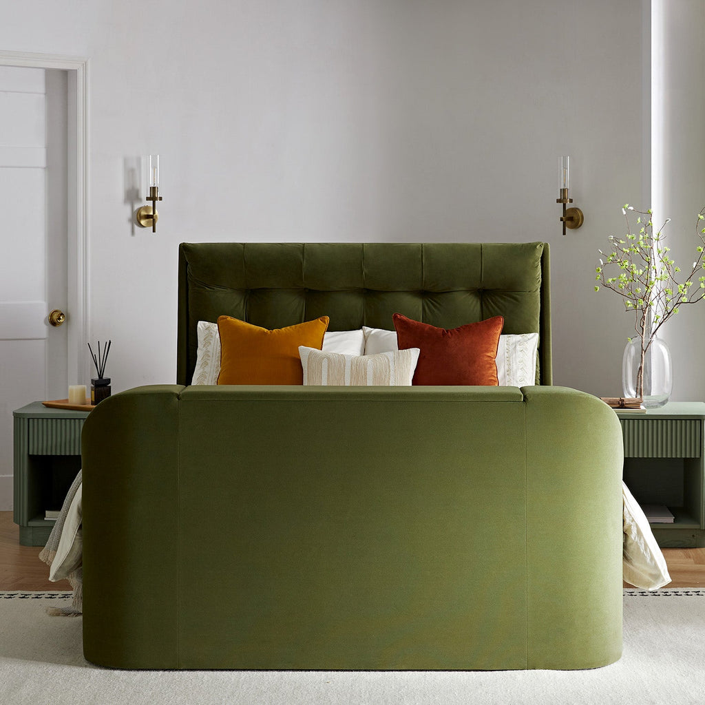 Hadley Moss Green Velvet Ottoman TV Bed