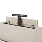 Egerie Curved Headboard Beige Boucle Ottoman TV Bed