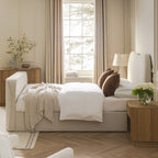 Egerie Curved Headboard Beige Boucle Ottoman TV Bed