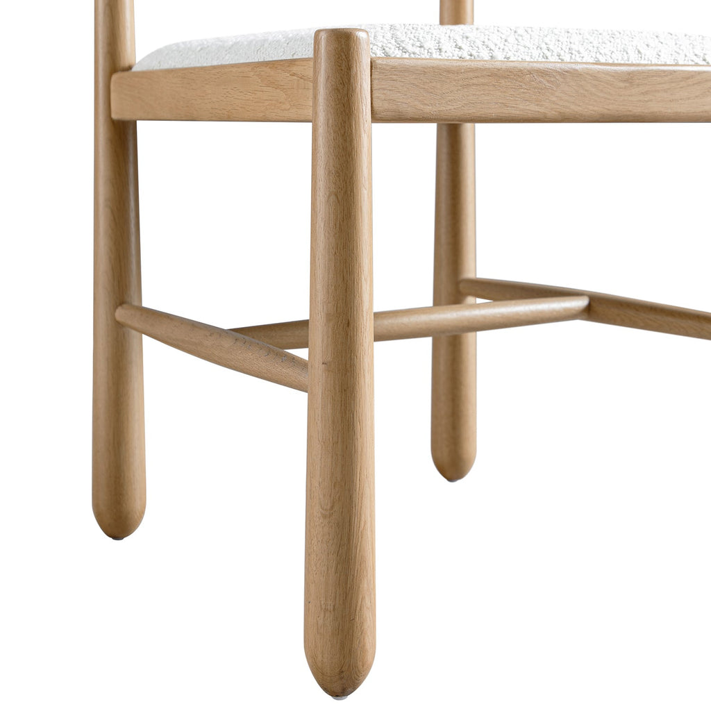 Tama Dining Chair, Ecru Boucle | Natural Oak Frame