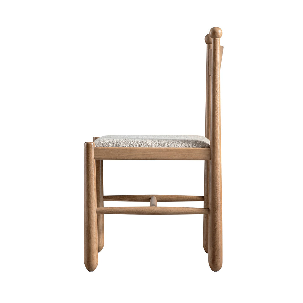 Tama Dining Chair, Light Taupe Boucle | Natural Oak Frame