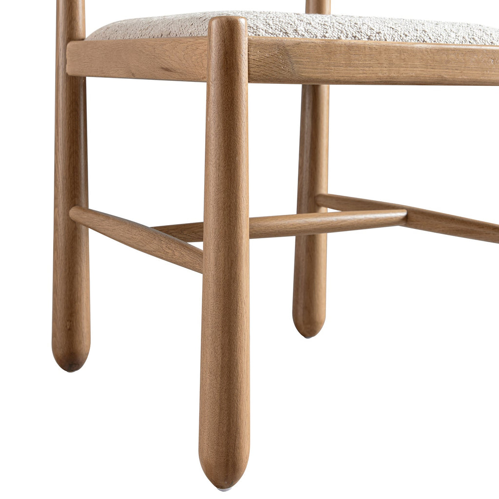 Tama Dining Chair, Light Taupe Boucle | Natural Oak Frame