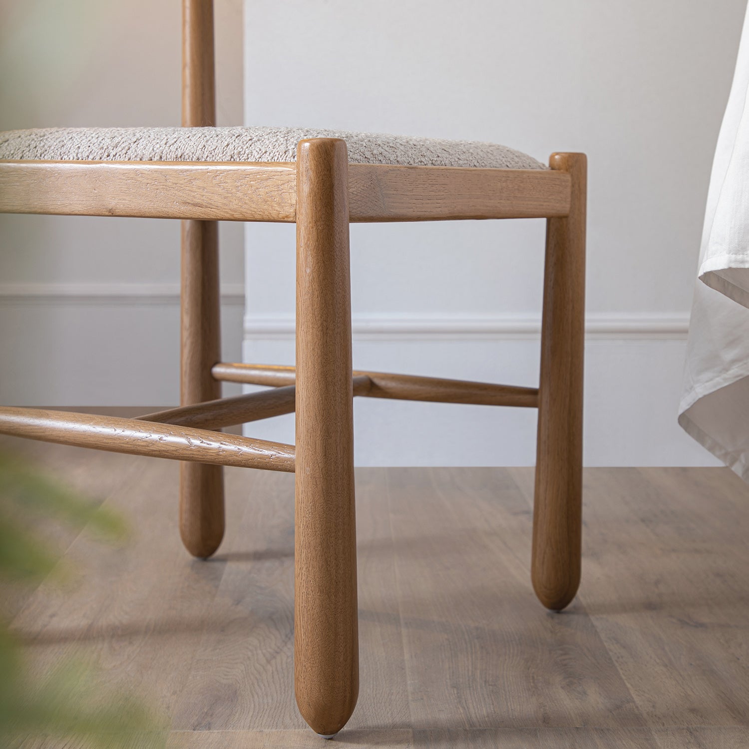 Tama Dining Chair, Light Taupe Boucle | Natural Oak Frame