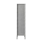 Elstowe Faux Bamboo and Fluted Glass 1-Door Cabinet, Warm Grey