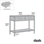 Elstowe Faux Bamboo 2-Drawer Console Table, Nude Pink