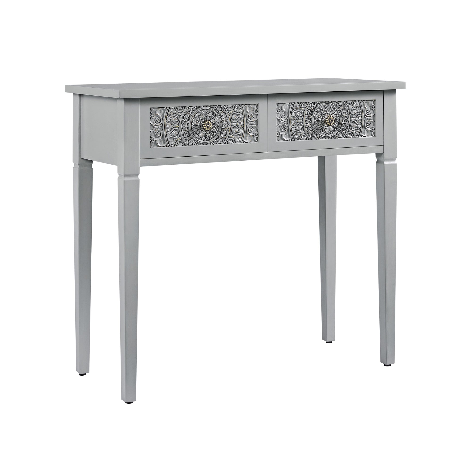 Chantilly Mid Grey Carved Console/ Dressing Table